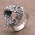 thumbnail image 3 of NOVICA Sterling silver cocktail ring, 'Infinity Songket', 3 of 6