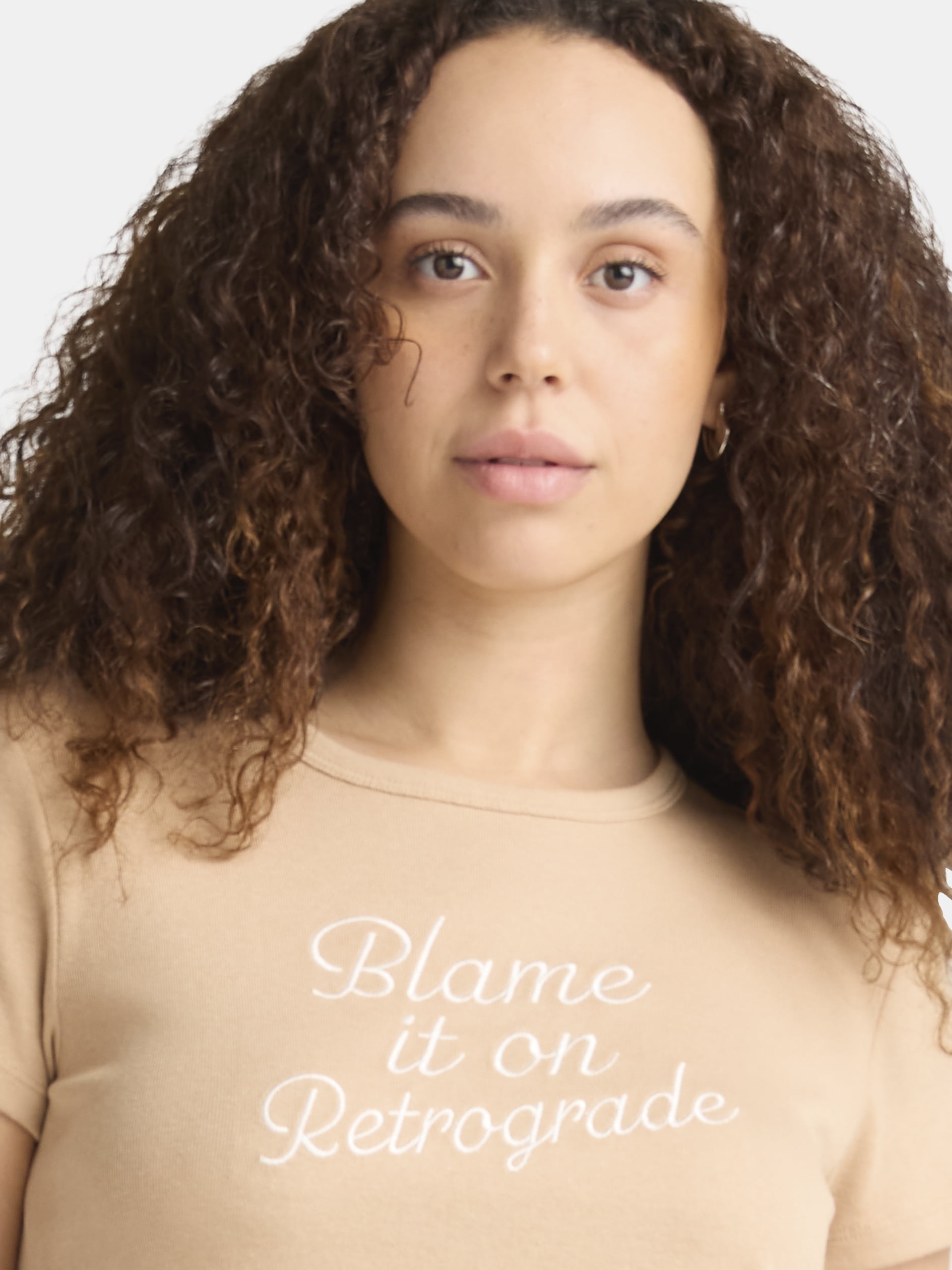Cactus and Pearl Women's Blame It On Retrograde Graphic Tee, Sizes XXS-2XL