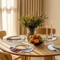 thumbnail image 3 of Round Placemats Puerto Rico Flag 15 inch Set of 6 Table Mats for Dining Table Retro Wall and Door Star Stripe Heat Resistant Non-Slip Kitchen & Home Decorative Place Mat Set, 3 of 8