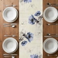 thumbnail image 6 of Purple Spring Floral Table Runner - 70 Inch Long, Kitchen Dining Table Runner Dresser Scarves, Vintage Botanical Retro Art Farmhouse Decor for Coffee Tables Wedding Party Banquet, 6 of 8