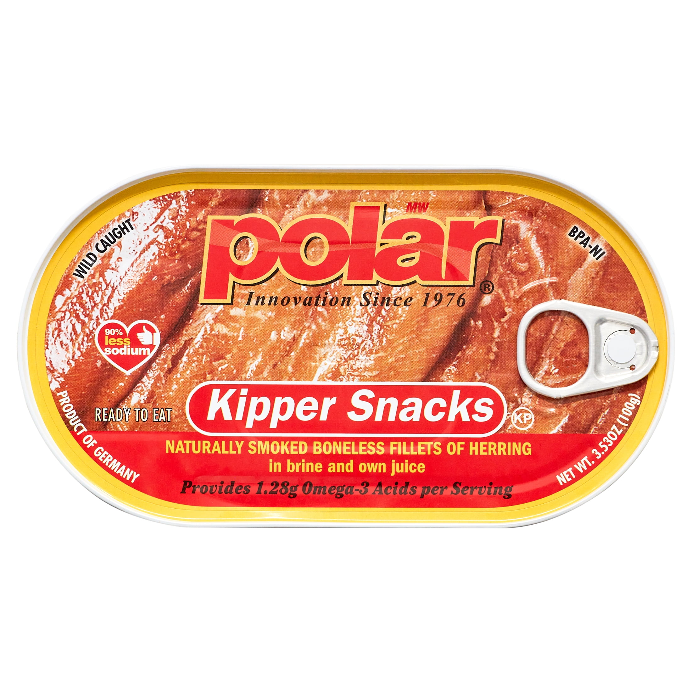 (6 pack) MW Polar Smoked Boneless Herring Kipper Snacks, 3.53 oz
