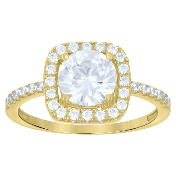 10kt Real Yellow Gold Womens Cubic-Zirconia Fashion Ring