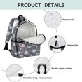 thumbnail image 4 of Purple Cartoon Dinosaurs Leaves Pattern Cute School Backpack Bag for School with Padded Back and Adjustable Shoulder Straps 15.25"x11.5"x5.25", 4 of 5