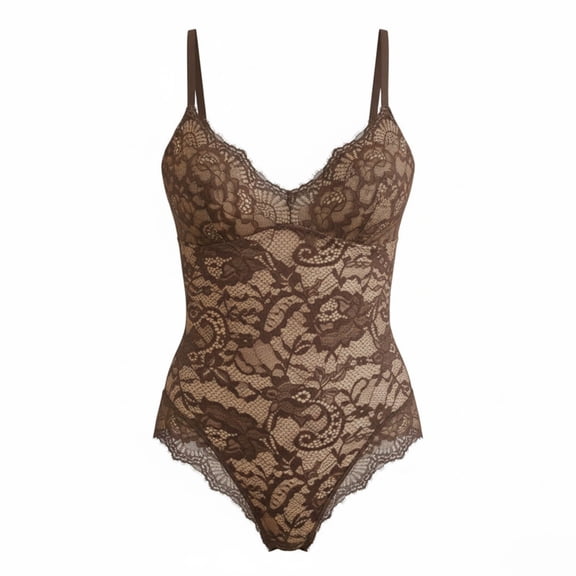 Hvot&aat Shapewear Bodysuits for Women Sexy Lace Embroidery Shapewear Tummy Control Gothic Perspective Jumpsuit