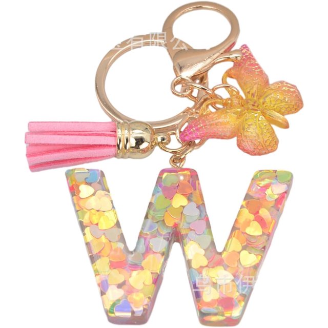 Letter Keychain,26 Letters A-Z Decorative Letter Keychain,Name Keychain for Women Girls Men Teenager Gift