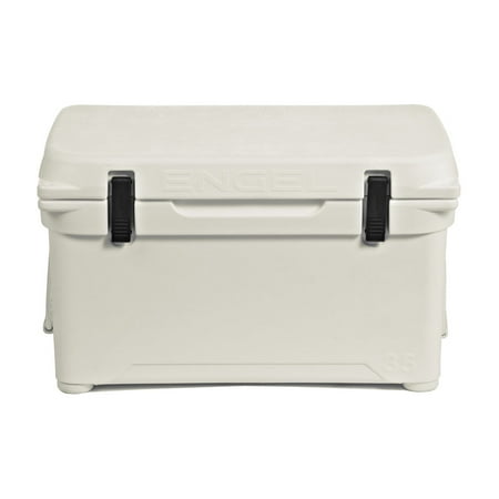 Engel 35 High Performance Durable Roto Molded Airtight Ice Cooler, Coastal White
