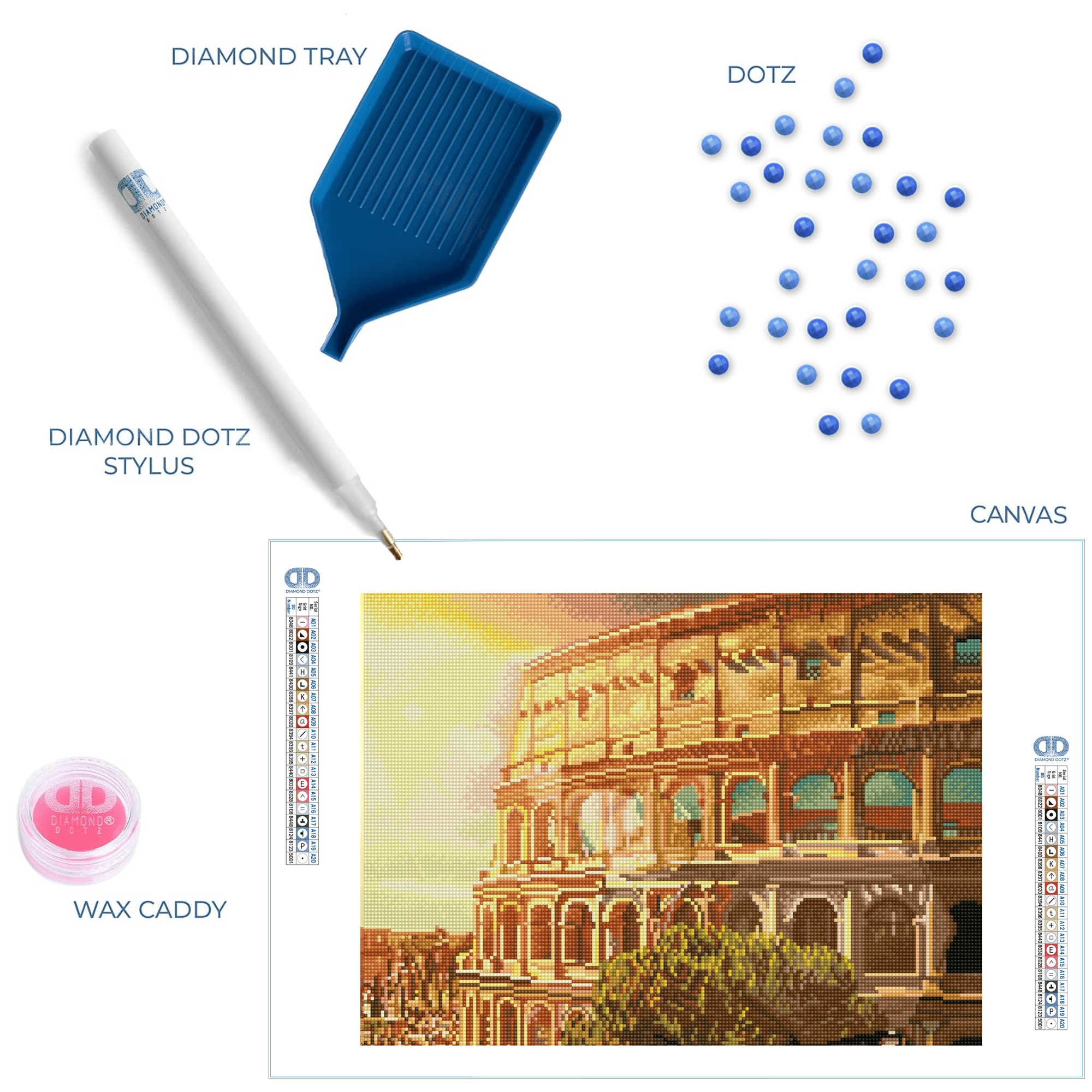 Diamond Dotz Roman Colliseum Buliding Diamond Painting Kits for Adults - Diamond Art Kits a Relaxing Creative Craft Kit with Dotz Gems 16.5"x20.5"