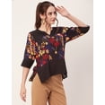 thumbnail image 3 of Moomaya Printed Tunic Tops For Women, Quarter Sleeve, High Low Hem Casual Top Tee, 3 of 9