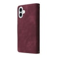 thumbnail image 4 of for iPhone 16 Multifunctional Case Wallet with Card Slots, Premium Soft PU Leather Zipper Folio Flip with Crossbody Strap Kickstand Zipper Phone Cover for iPhone 16, Winered, 4 of 9