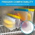 thumbnail image 5 of Uxcell 10"x2"x7.3" Reusable Freezer Bag, 3 Pcs Leakproof Zip Food Storage Stand Up Bags Fridge Snack Vegetable Fruit Ice Container for Long-Lasting Freshness, Blue, 5 of 7