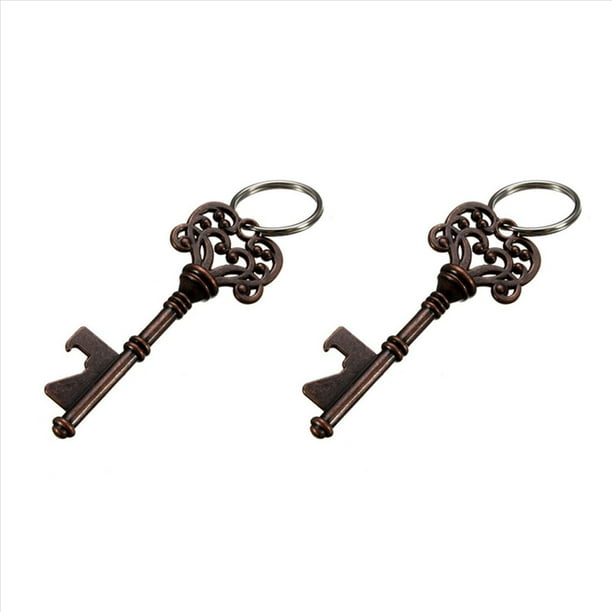 2X Llave en Forma de Botella de Cerveza de Vino Abridor de Barra Herramienta de Fiesta Regalo de Boda Color: Bronce