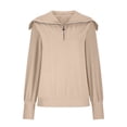 thumbnail image 4 of Babysbule Womens Casual Tops Solid Color Lapel Neck Long Sleeve Loose T-Shirt Blouse Pullover Tops, 4 of 9