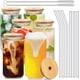 thumbnail image 1 of MARVA Juego de 6 Vasos Vidrio, con Forma Lata 16 Onzas Tapas y Paja Bonitos Vaso, Café Helado, Cóctel, Copas Cola, 2 Cepillos Incluidos(500ml), 1 of 8