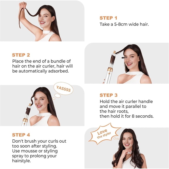 Negative Ionic Hair Dryer Brush, 6-in-1 Styling System – Curl, Volumize, or Straighten with Ease