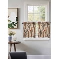 thumbnail image 3 of Vintage Cactus Tier Curtains 36 Inch Length,Sheer Curtains for Bedroom Living Room Window Farmhouse Retro Brown Summer Botanical Small Half Window Kitchen Curtains & Drapes 27.5"x36" 2 Panels, 3 of 6