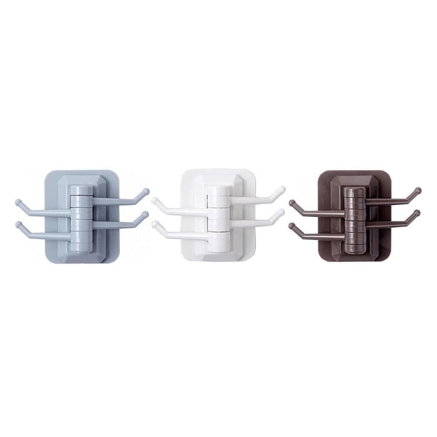 Gancho giratorio creativo de cuatro eslabones, toallero de viscosa fuerte, estante de pared para baño, perforación libre y gancho adhesivo sin rastro Wmkox8yii HFSH2022