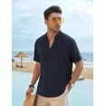 thumbnail image 3 of Camisa De Lino Hombre Caballero Moda Casual Italia, 3 of 8