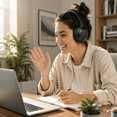 thumbnail image 5 of Jill Deaaa Wireless Over Ear Headphones, Hybrid Active Noise Cancelling Bluetooth Headphones with Microphone for Travel Home Office, 5 of 8