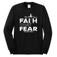 thumbnail image 2 of Wild Bobby, Faith Over Fear Psalm 118:6 White, Inspirational/Christian, Men Long Sleeve Shirt, Black, Small, 2 of 3
