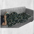 thumbnail image 5 of Botanic Soft Flannel Fleece Blanket, Vintage Forest Daisy and Berry Branches Twisting on Safari Backdrop, Cozy Plush for Indoor and Outdoor Use, 60" x 80", Yellow Green and Dark Teal, by Ambesonne, 5 of 5