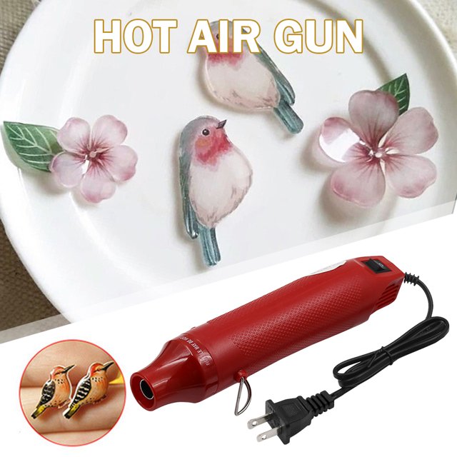 Pistola de calor Elektrische Heißluftpistole, US-Stecker, 300 W, kleines Heißluftpistolen-Set, 110 V, DIY-Werkzeug (rot)