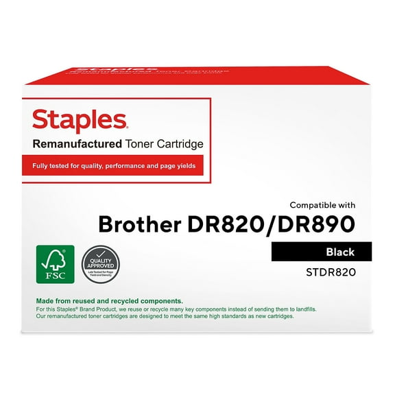 Staples TRU RED Reman Black Standard Yield Drum Unit Replacement for Brother DR 820 TRDR820