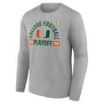 thumbnail image 2 of Men's Gray Miami Hurricanes 2025-26 College Football Playoff Touchdown Glory Long Sleeve T-Shirt, 2 of 3