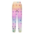 thumbnail image 4 of dazeni Girls Holiday Sweatpants with Pockets Cute Baggy Athletic Joggers Comfy Dance Pants for Teens Fashion Funny Graphic Valentine's Day Clothes Multicolor, 4 of 5