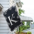 thumbnail image 2 of America Forever Winter Monogram Letter K House Flag Vertical Double Sided 28 x 40 inches Christmas Holiday Seasonal Flags for Outdoor, Yard, Porch Decoration, Silver Snowflakes Decoration, 2 of 4