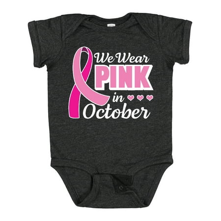 

Inktastic Breast Cancer Awareness We Wear Pink in October Gift Baby Girl Bodysuit