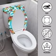 thumbnail image 3 of HELLHERO Pineapple Floral Pattern Adjustable Toilet Lid Cover Set with Stretch, 3 of 8