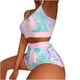 thumbnail image 1 of Conjunto de dobladillo con volantes y bloques de colores con estampado informal para mujer, traje de chaleco con tirantes sexy para el hogar Wmkox8yi bvn441, 1 of 5