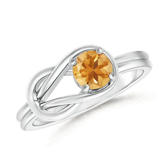 Sizes 4-13 10k Yellow or White Gold Oval 6 x 4 mm Citrine And Diamond Ring