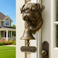 thumbnail image 4 of YZEGDCH Dog Themed Welcome Doorbell Welcome Home Decorations Cast Iron Resin Vintage Decorative Hanging Bell for Entryways,Yard,Garden,Outdoor(Pug) Home, 4 of 7