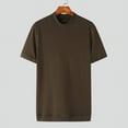 thumbnail image 6 of INCERUN Men Short Sleeves Round Neck Solid Color Basic T-Shirts Casual Skinny Tops Shirt, 6 of 7