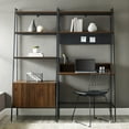 thumbnail image 2 of 2-Piece Metal & Wood Ladder Desk and Storage Shelf in Dark Walnut, 2 of 3