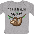 thumbnail image 4 of Inktastic My Great Aunt Loves Me Cute Sloth and Baby Boys or Girls Long Sleeve Baby Bodysuit, 4 of 5