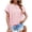 Pink, variant on Women Short Cap Sleeve Tops Summer Casual Sweatshirt Crew Neck Loose Fit T-Shirts