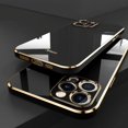 thumbnail image 1 of Luxury Square Silicone Plating Phone Case For IPhone 14 11 12 13 15 Pro Max Mini Plus XR X XS Max Solid Color Soft Cover Coque Black Color For iPhone 11Pro Max, 1 of 6