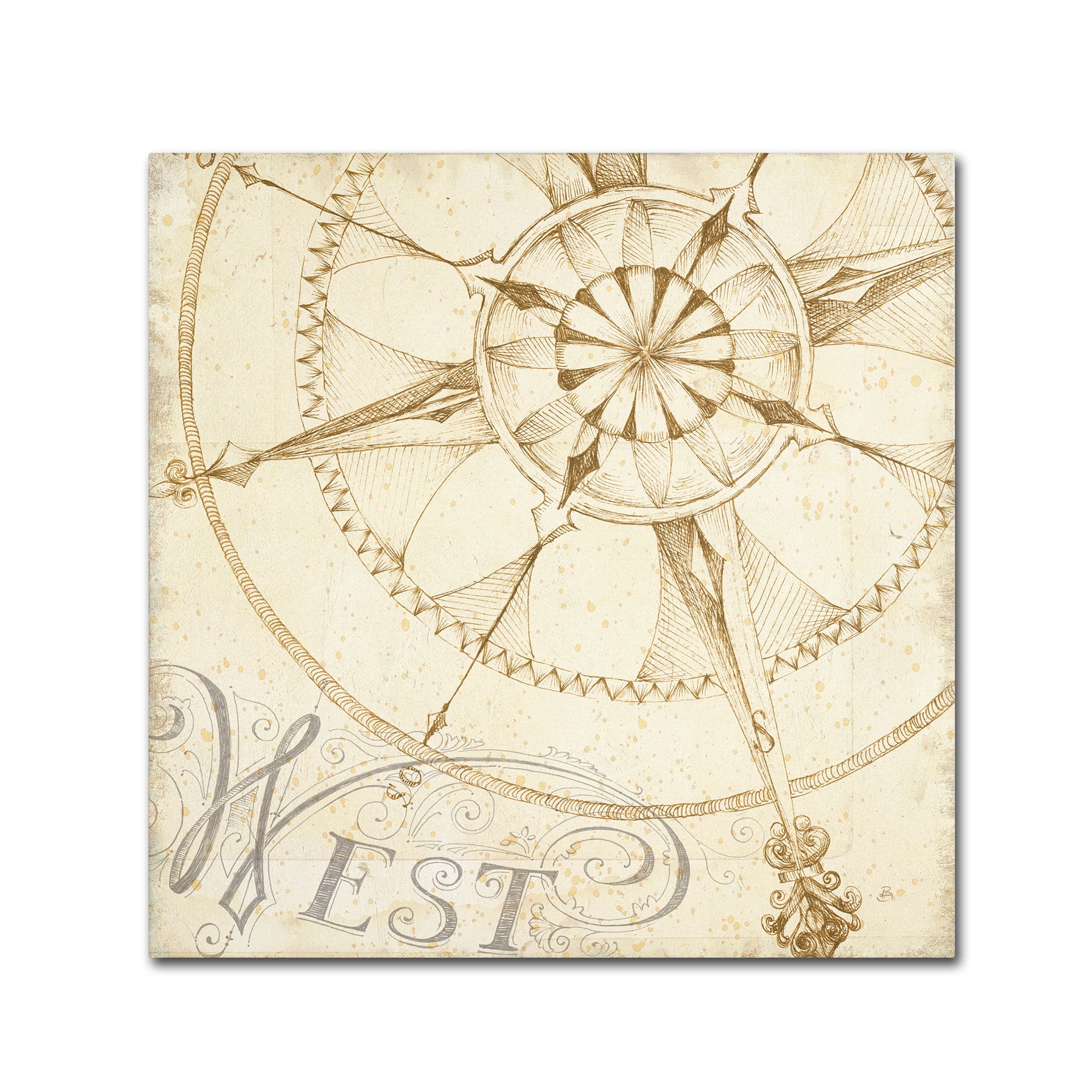 Trademark Fine Art "Coast to Coast Sepia IV" Canvas Art by Daphne Brissonnet
