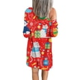 thumbnail image 2 of Seyurigaoka Christmas Women Juiors Mesh Coat Long Sleeve Print Buttons Christmas Cardigan, 2 of 3