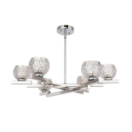 

Woodbridge Lighting Jewel 6-Light Glass Chandelier in Crystal Mercury/Chrome