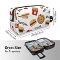 thumbnail image 4 of Goofa Fast Food Printed Toiletry Bag with Handle,Large Capacity Travel Makeup Cosmetic Bag for Women, Carry on Airport Airline Compliant Bag, 4 of 9