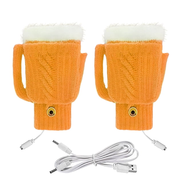 Winter Heating Warm Gloves USB Powered Hand Warmer with Mug Shape Design for Computer Work and Outdoor Stay Comfortable in Cold Weather