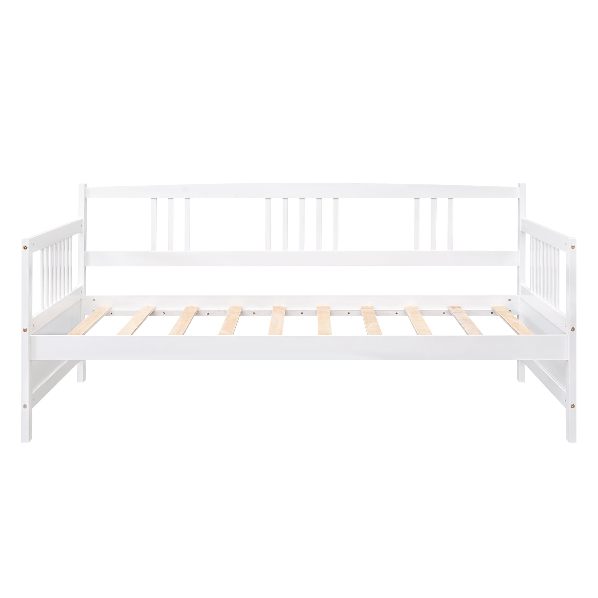 Gewnee Solid Wood Twin Size Daybed with Wooden Slats Support,White