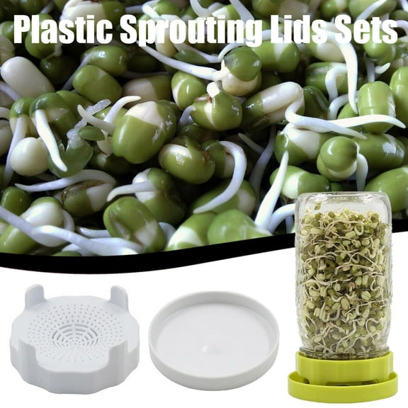 Seed Sprouting Kit, 2 Large Wide Mouth Mason Jars with Sprout Lids, Blackout Sleeves, Drain Tray, Stainless Steel Stand, Sprouts Growing Kit for Bean, Broccoli, Alfalfa