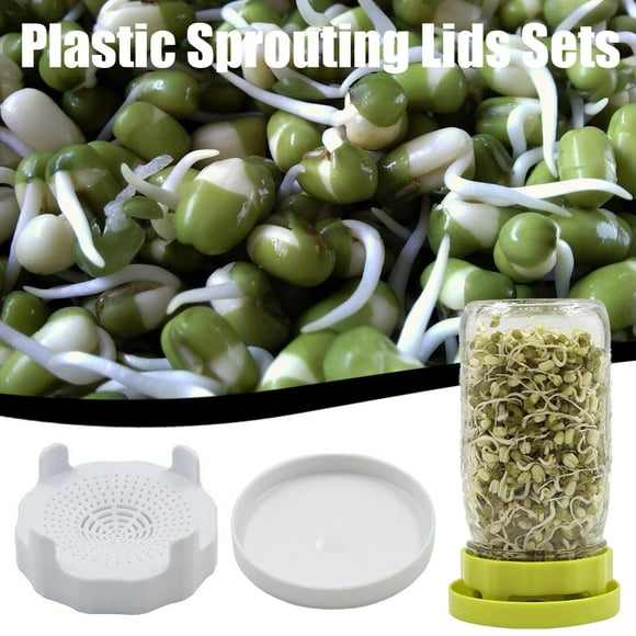 WREESH Sprouting lids Plastic Sprout Lid Sprouts Steel Screen Germination Kit Tray