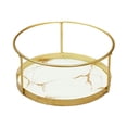 thumbnail image 2 of Estante de baño Organizador de cosméticos Soporte redondo para maquillaje de baño Organizador de tocador Blanco de una sola capa, 2 of 9