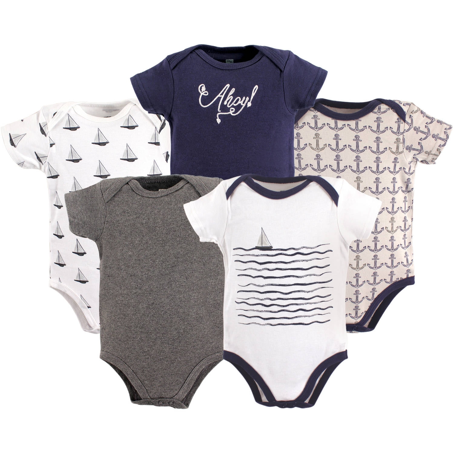 Hudson Baby Hudson Baby Boy Cotton Bodysuits 5Pack