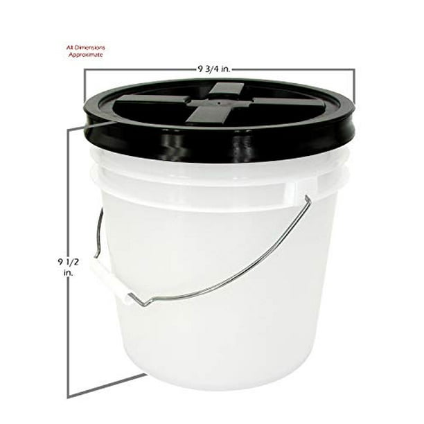 I Kito 2 Gallon Food Grade Bucket With Easy Airtight Spin Off And Spin On Gamma Seal Lid Bundle - Lid Has Been Installed To The Bucket White